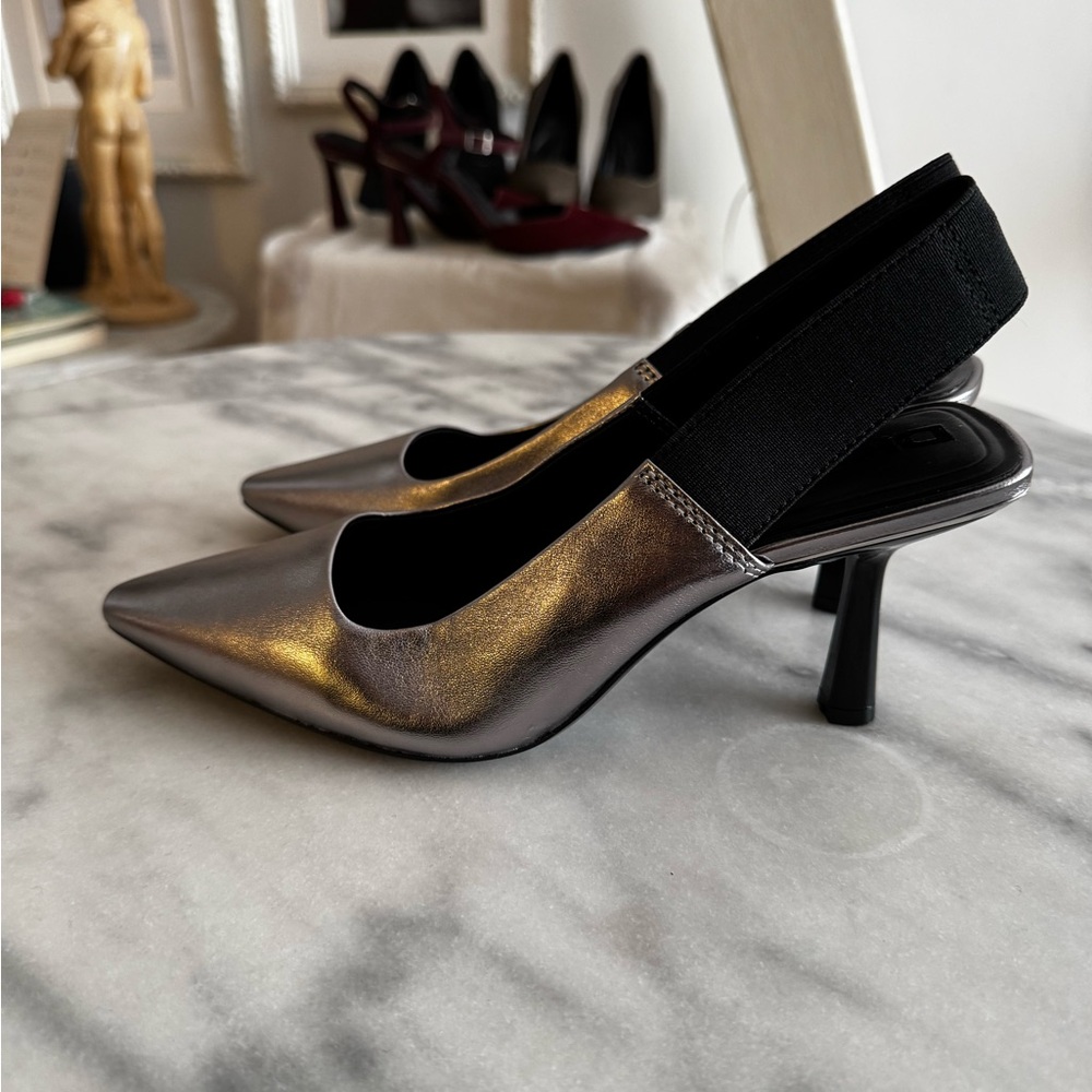 SOLD!! Women's Silver Slingback Shoes